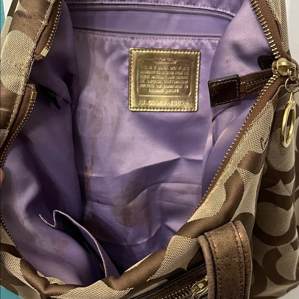 Coach Tan and Brown Signature Tote - Picture 7 of 10
